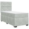 vidaXL Cama box spring con colch&oacute;n Gris Claro Individual Terciopelo
