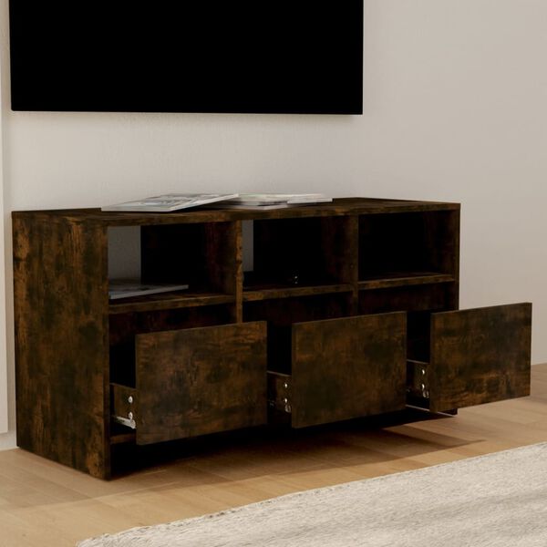 vidaXL Mueble de TV madera de ingenier&iacute;a roble ahumado 102x37,5x52,5cm