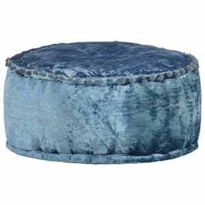 vidaXL Puf redondo de terciopelo azul 40x20 cm