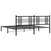 vidaXL Estructura cama sin colch&oacute;n con cabecero metal negro 193x203 cm