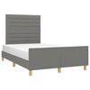 vidaXL Estructura de cama sin colch&oacute;n tela gris oscuro 120x190 cm