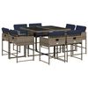 vidaXL Conjunto de comedor de jard&iacute;n de 9 piezas con cojines, polirat&aacute;n gris