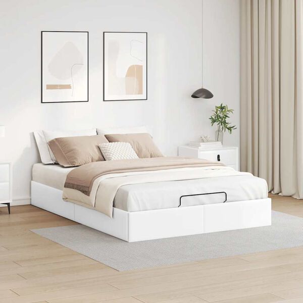 vidaXL Estructura de cama otomana sin colch&oacute;n blanco 140x190cm