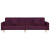 vidaXL Sof&aacute; cama de 2 plazas con dos almohadas tela morado
