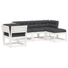 vidaXL Set muebles jard&iacute;n 5 pzas con cojines madera maciza pino blanco