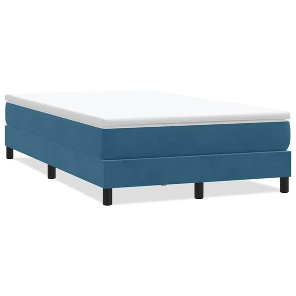 vidaXL Cama box spring sin colch&oacute;n terciopelo azul oscuro 120x210 cm