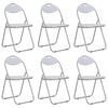 vidaXL Sillas plegables, 6 unidades, piel sint&eacute;tica blanca.