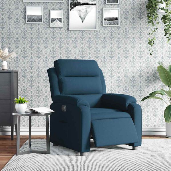 vidaXL Sill&oacute;n reclinable el&eacute;ctrico terciopelo azul