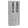 vidaXL Aparador alto madera contrachapada gris sonoma 69,5x34x180 cm