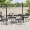 vidaXL Conjunto de Comedor de Jard&iacute;n 5 pcs Negro rat&aacute;n sint&eacute;tico