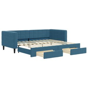 vidaXL Sof&aacute; cama nido con cajones terciopelo azul 90x200 cm