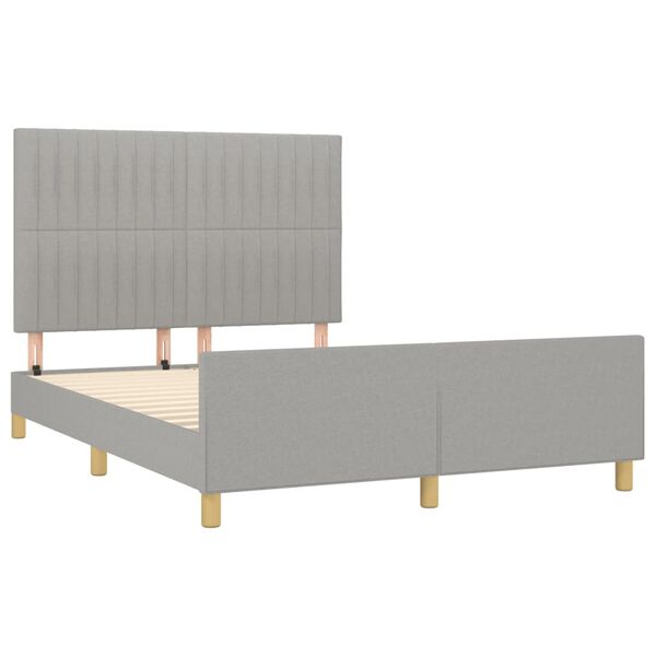 vidaXL Cama sin colch&oacute;n tela gris claro 140x190 cm