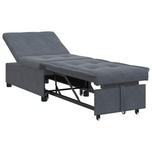vidaXL Sof&aacute; cama Gris oscuro 194 x 67 x 82 cm Terciopelo