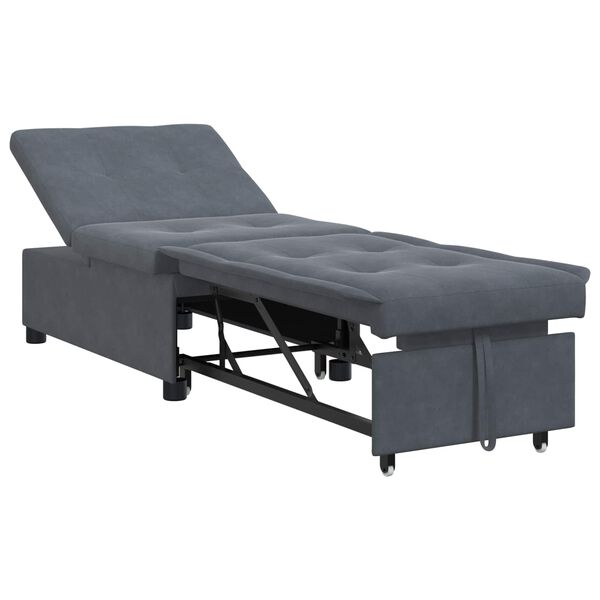 vidaXL Sof&aacute; cama Gris oscuro 194 x 67 x 82 cm Terciopelo