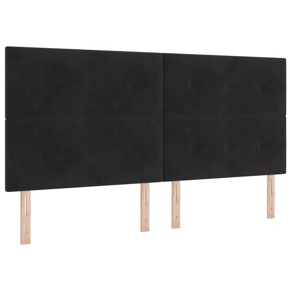 vidaXL Cama tipo Box Spring con colch&oacute;n Negro 200 x 200 cm Terciopelo