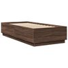 vidaXL Estructura de cama madera de ingenier&iacute;a roble marr&oacute;n 90x200 cm