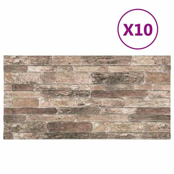 vidaXL Paneles de pared 3D diseño de ladrillo 10 uds EPS multicolor
