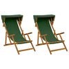 vidaXL Silla de terraza 2 pcs 3 Posici&oacute;n Madera de Eucalipto Maciza