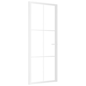 vidaXL Puerta interior vidrio EGS y aluminio blanco 83x201,5 cm