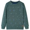 vidaXL Sudadera infantil verde oscuro melange 104
