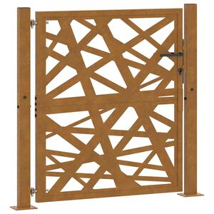vidaXL Puerta de jard&iacute;n 100x100 cm acero corten dise&ntilde;o ligero