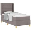 vidaXL Cama tipo Box Spring con coj&iacute;n Taup&eacute; 90 x 200 cm tela