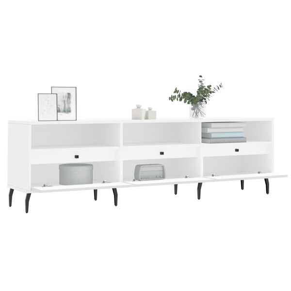 vidaXL Mueble de TV madera contrachapada blanco 150x30x44,5 cm
