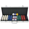 vidaXL Juego de P&oacute;ker con 500 fichas malet&iacute;n de aluminio