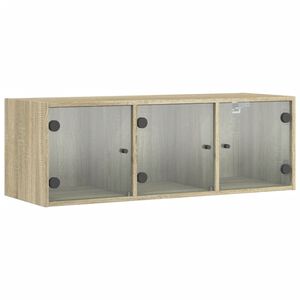 vidaXL Mueble de pared puertas de vidrio roble Sonoma 102x37x35 cm