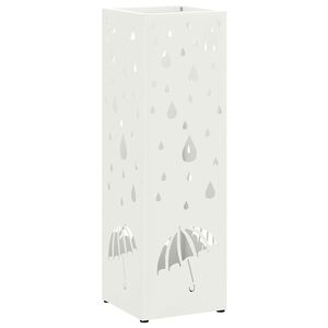 vidaXL Soporte para Paraguas de Lluvia Blanco 15,5 x 15,5 x 49 cm