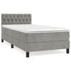 vidaXL Cama box spring con colchón terciopelo gris claro 100x200 cm