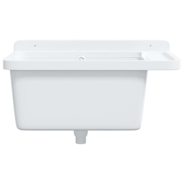 vidaXL Fregadero utilitario de pared resina blanco 60x40x28 cm