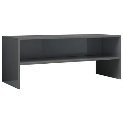 vidaXL Mueble de TV madera contrachapada gris brillante 100x40x40 cm