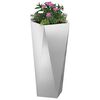 vidaXL Jardinera Plateado 30 x 30 x 75 cm Acero Galvanizado