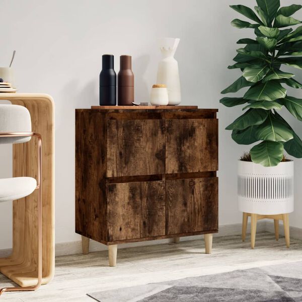vidaXL Aparador madera contrachapada color roble ahumado 60x35x70 cm