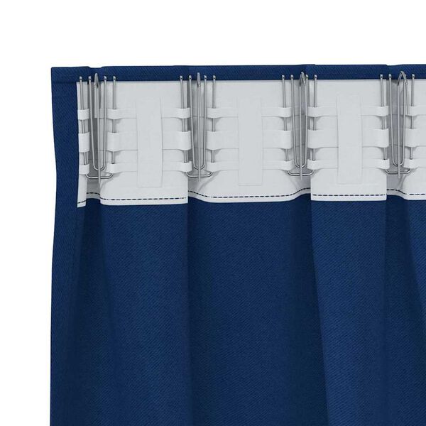 vidaXL Cortinas Opacas con Anillas 2 pcs Azul Oscuro 175 x 140 cm