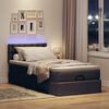 vidaXL Cama otomana con colch&oacute;n marr&oacute;n oscuro 100x200 cm tela
