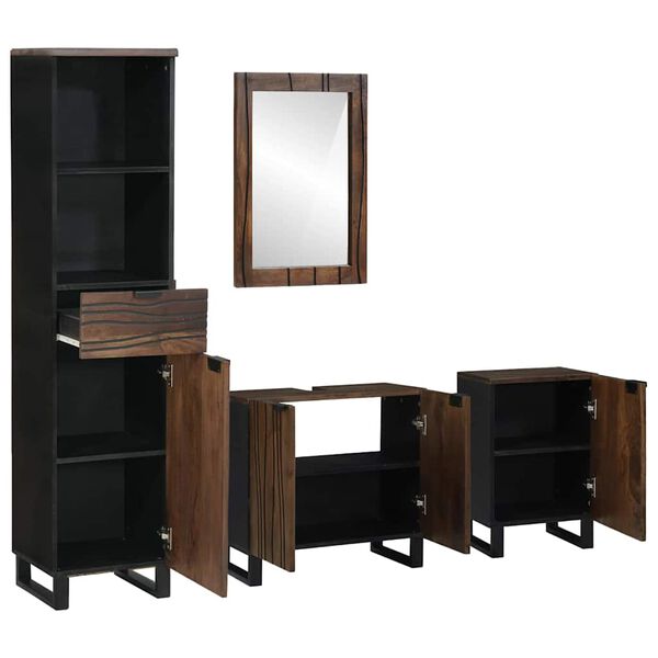 vidaXL Juego de muebles de baño con cajón 4 pcs Madera de ingeniería