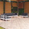 vidaXL Muebles de jardín 8 pzas con cojines madera maciza de pino