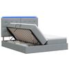 vidaXL Cama de almacenamiento LED con colch&oacute;n Gris Claro 180 x 200 cm