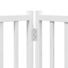 vidaXL Puerta de perros plegable 6 paneles madera &aacute;lamo blanca 480 cm