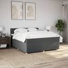 vidaXL Cama box spring con colch&oacute;n tela gris oscuro 180x200 cm