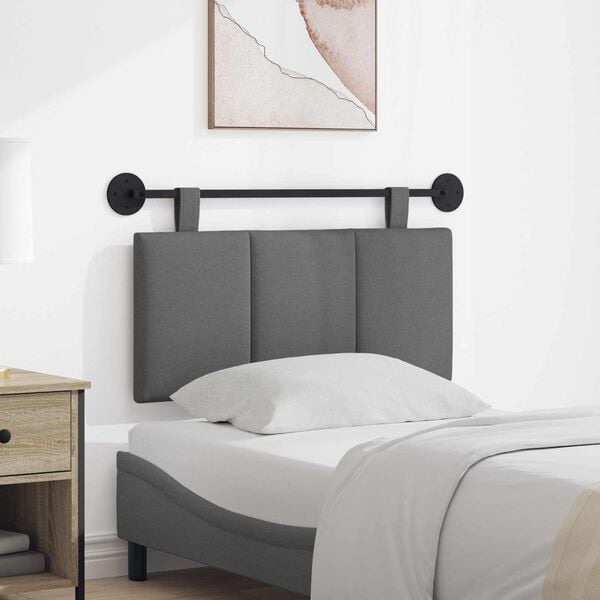vidaXL Cabecera Colgante Rayado Gris oscuro 100 x 55 x 5 cm tela
