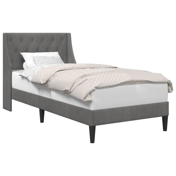 vidaXL Estructura de cama Gris oscuro 90 x 190 cm Terciopelo