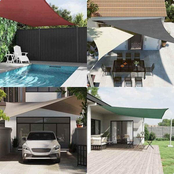 vidaXL Toldo de vela rectangular tela Oxford beige 2x3,5 m