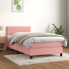 vidaXL Cama box spring con colch&oacute;n terciopelo rosa 100x200 cm