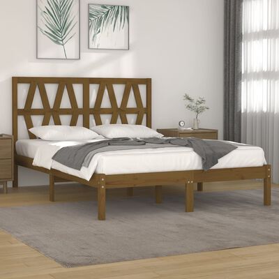 vidaXL Estructura cama de matrimonio madera de pino marrón 135x190 cm