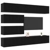 vidaXL Conjunto de mueble de TV 6 pcs Roble Negro Madera de ingenier&iacute;a