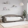 vidaXL Sof&aacute; cama sin colch&oacute;n tela taupe 90x200 cm