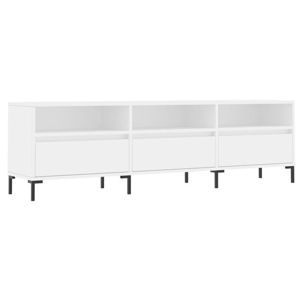 vidaXL Mueble de TV madera contrachapada blanco 150x30x44,5 cm